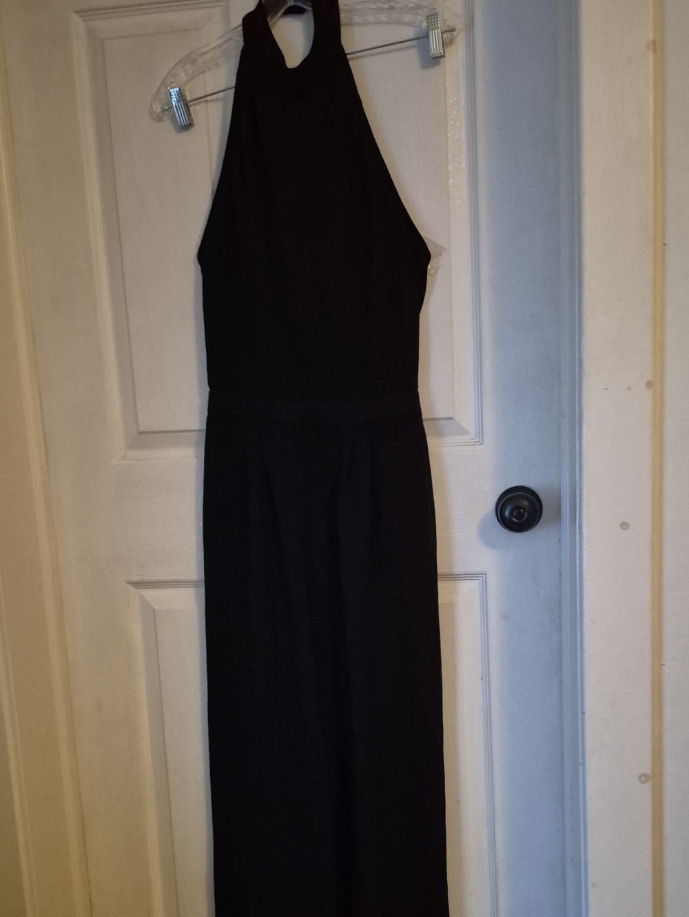 St. John Evening Marie Gray Black Halter Jumpsuit 4
